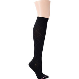 Womens Dr. Motion Diamond Pattern Knee High Socks