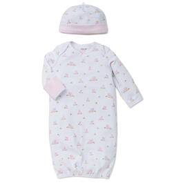 Baby Girl &#40;NB-3M&#41; Little Me Baby Bunnies Sleeper Gown & Hat