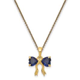 Gemstone Classics&#40;tm&#41; 14kt. Gold Sapphire Bow Pendant Necklace