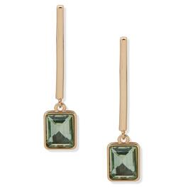 Nine West Gold-Tone Erinite Linear Square Drop Post Earrings