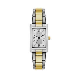 Womens Caravelle Classic Rectangular Two-Tone Watch - 45L167