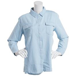 Womens Hasting & Smith Long Sleeve Button Up Denim Shirt