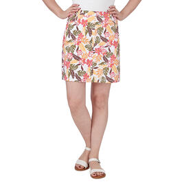 Womens Hearts of Palm A Touch of Tropical Floral Printed Skort