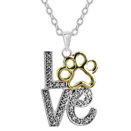 Accents by Gianni Argento Diamond Accent Plated Paw Love Pendant