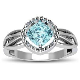 Gemstone Classics&#40;tm&#41; Aquamarine & Diamond Ring