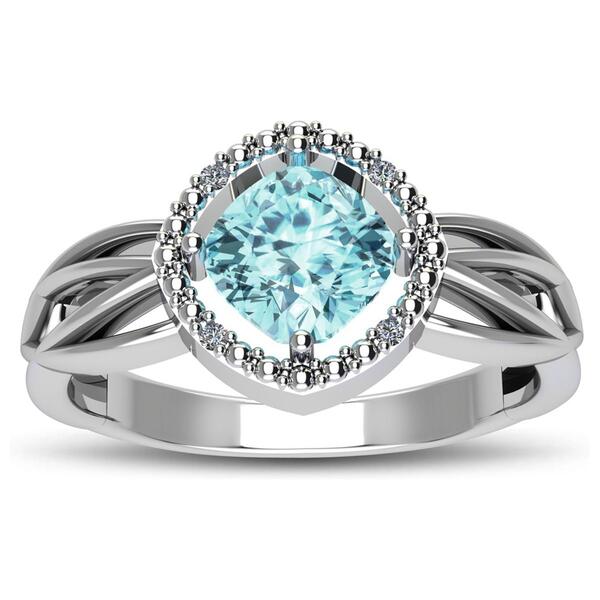 Gemstone Classics&#40;tm&#41; Aquamarine & Diamond Ring - image 