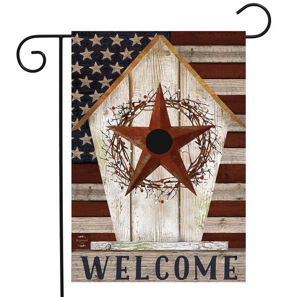 Rustic American Birdhouse Garden Flag - image 