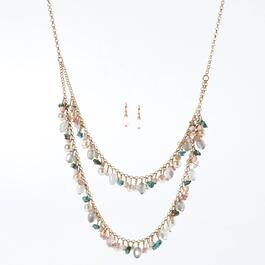 Ashley Cooper&#40;tm&#41; Multi Beaded Layered Necklace & Earrings Set