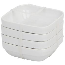 Home Essentials 5in. White Square Stackable Bowls - Set of 4