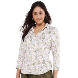 Plus Size Hasting & Smith 3/4 Roll Sleeve Avery Garden Tee