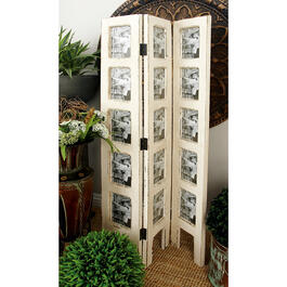 9th & Pike&#174; Country Cottage Wood And Glass Screen Divider