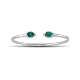 Gemstone Classics&#40;tm&#41; Silver Emerald Bangle Bracelet