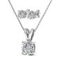 Moluxi&#8482; Sterling Silver Moissanite Necklace & Stud Earrings Set - image 2