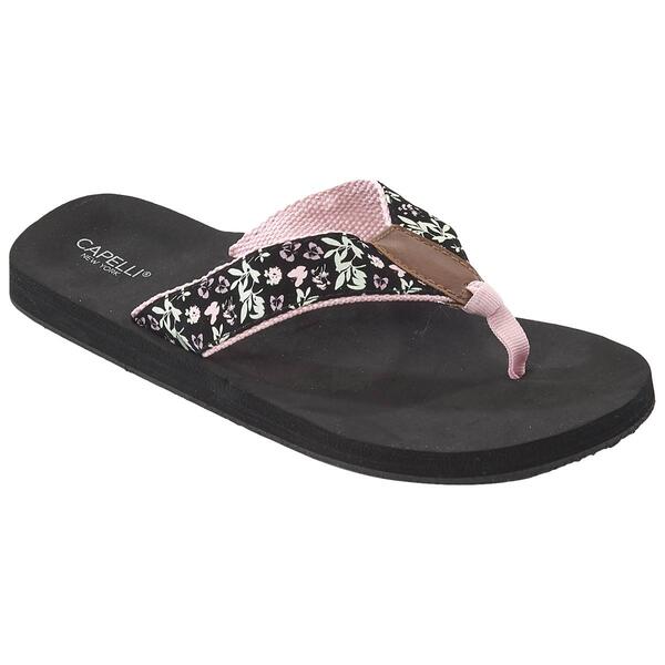 Womens Capelli New York Butterfly Floral Flip Flops - image 
