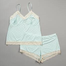 Womens Jessica Simpson Dot Burst Cami Shorts Pajama Set w/Lace