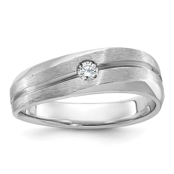 Mens Gentlemens Classics&#40;tm&#41; 14kt. White Gold 1/10ctw. Diamond Ring - image 
