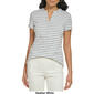 Womens Calvin Klein Short Sleeve Rib Henley Striped Knit Top - image 4