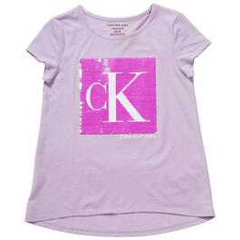 Girls &#40;7-16&#41; Calvin Klein CK Monogram Reversible Sequin Tee