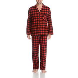 Mens Big & Tall Hanes&#40;R&#41; Plaid Flannel Pajama Set