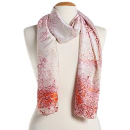 Womens Renshun Paisley Floral Oblong Silk Scarf