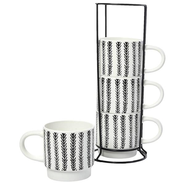 Standing Stacked Mugs with Arrow - Set of 4 - image 