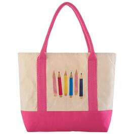 Girls Mud Pie School Tote Bag - Pink