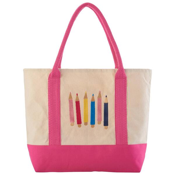 Girls Mud Pie School Tote Bag - Pink - image 