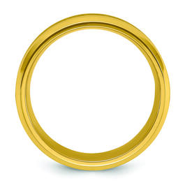 Mens Yellow IP-Plated Stainless Steel Wide Wedding Band