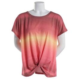 Plus Size Architect&#40;R&#41; Extend Sleeve Knot Front Ombre Tee