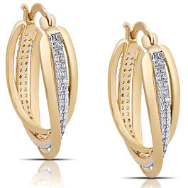 Gianni Argento Gold Plated 1/4ct. Twist Hoop Earrings