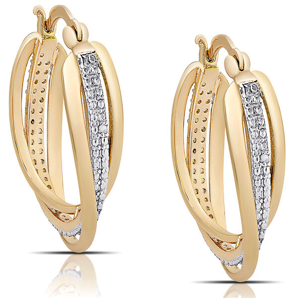 Gianni Argento Gold Plated 1/4ct. Twist Hoop Earrings - image 