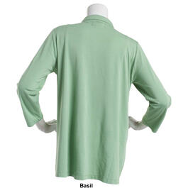Womens Hasting &amp; Smith 3/4 Sleeve Roll Tab Button Front Solid Top