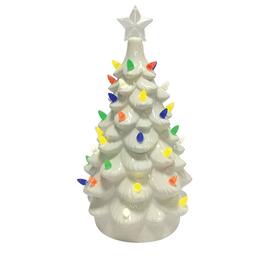 Santa's Workshop 14in. LED White Ceramic Tree