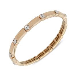 Nine West Gold-Tone Crystal Small Skinny Stretch Bracelet