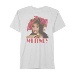 Young Mens Whitney Houston Red Bow Short Sleeve Graphic Tee