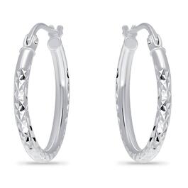 Designs by FMC 2mmx20mm Diamond Cut Round Hoop Earrings