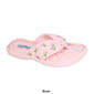 Womens Ellen Tracy Embroidered Floral Thong Slippers - image 2