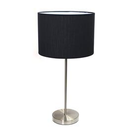 Simple Designs Brushed Nickel Stick Lamp w/Fabric Drum Shade