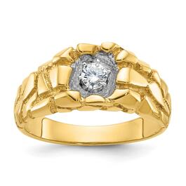 Mens Gentlemens Classics&#40;tm&#41; 14kt. Gold 1/6ctw. Diamond Nugget Ring