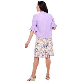 Womens Perceptions Ruffle Sleeve Floral Jacket Dress
