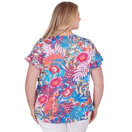 Plus Size Ruby Rd. Bright Blooms Rainforest Tropical Tee