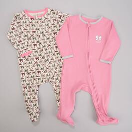 Baby Girl (6-9M) Tales &amp; Stories 2pk. So Beautiful Bow Sleepers