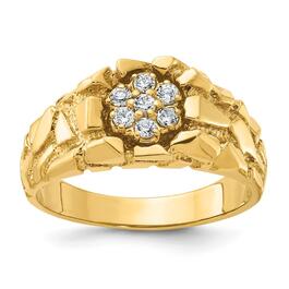 Mens Diamond Classics&#40;tm&#41; 10kt. Gold Nugget Diamond Cluster Ring