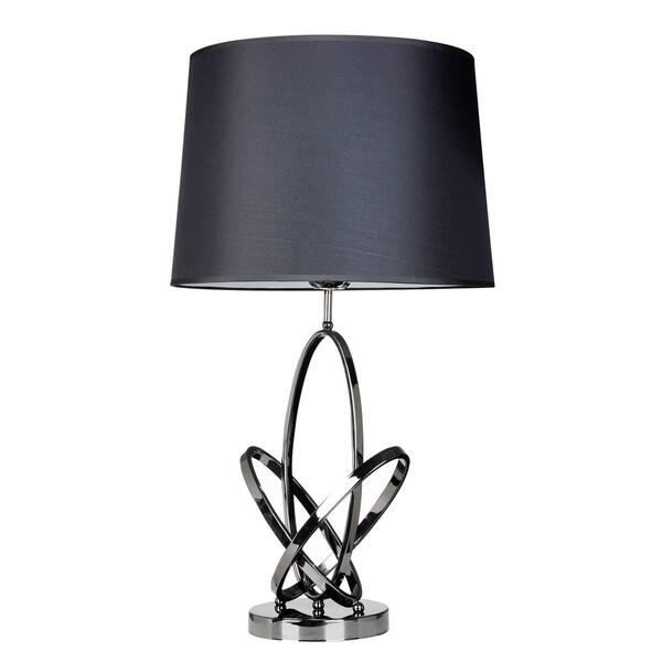Elegant Designs Mod Art Polished Chrome Table Lamp w/Black Shade - image 