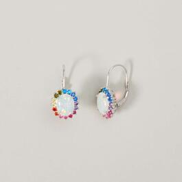 Splendere Rainbow Created Opal & Cubic Zirconia Earrings