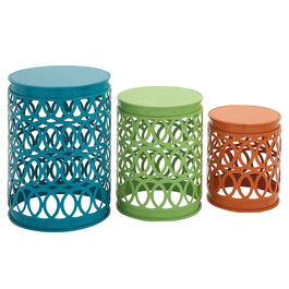 9th &amp; Pike(R) Multi-Colored Round Metal Accent Table