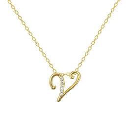 Accents by Gianni Argento Gold Plated Initial V Pendant Necklace