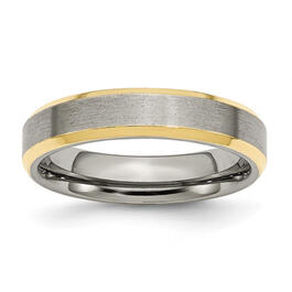 Mens Endless Affection&#40;tm&#41; 5mm Yellow IP-Pated Titanium Band