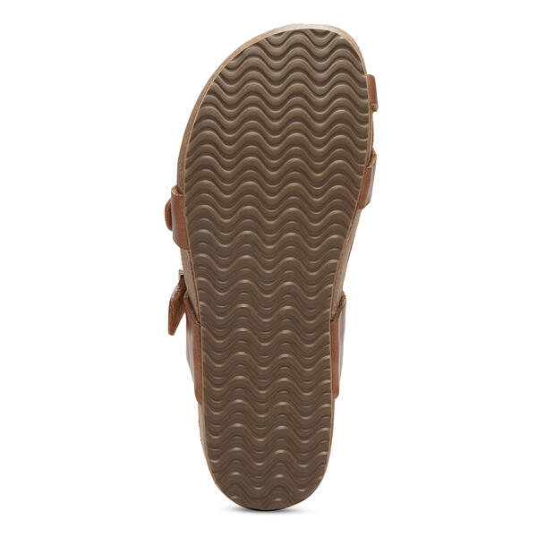 Womens Eastland Tiogo Leather Footbed Slide Sandals