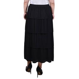 Plus Size NY Collection Tiered Dobby Pleated Skirt